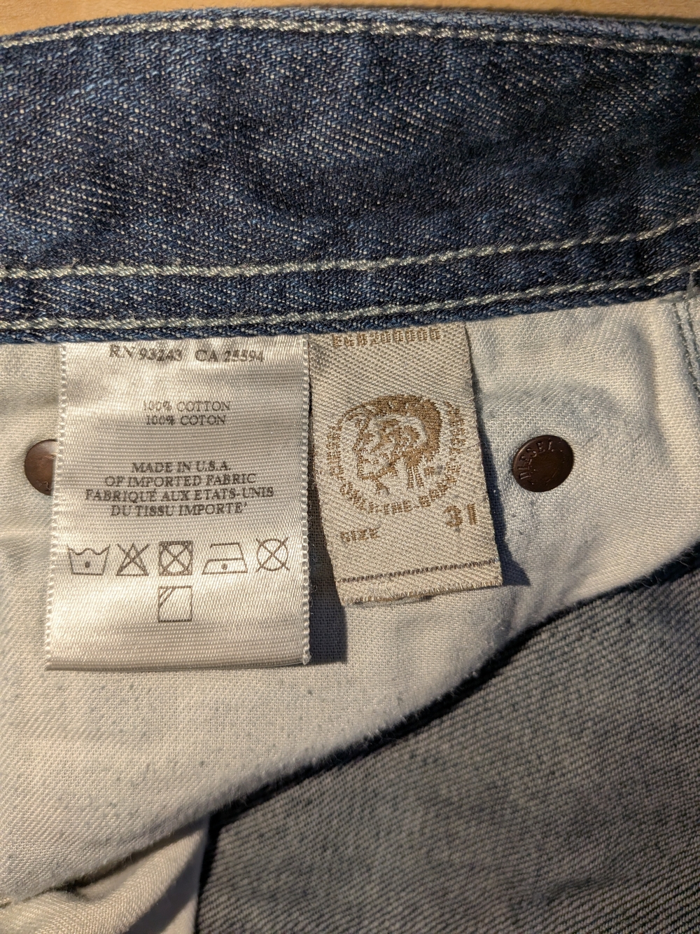 Vintage Y2K Diesel Safado Straight Fit Dark Blue Washed Jeans Great Condition - Picture 7 of 8